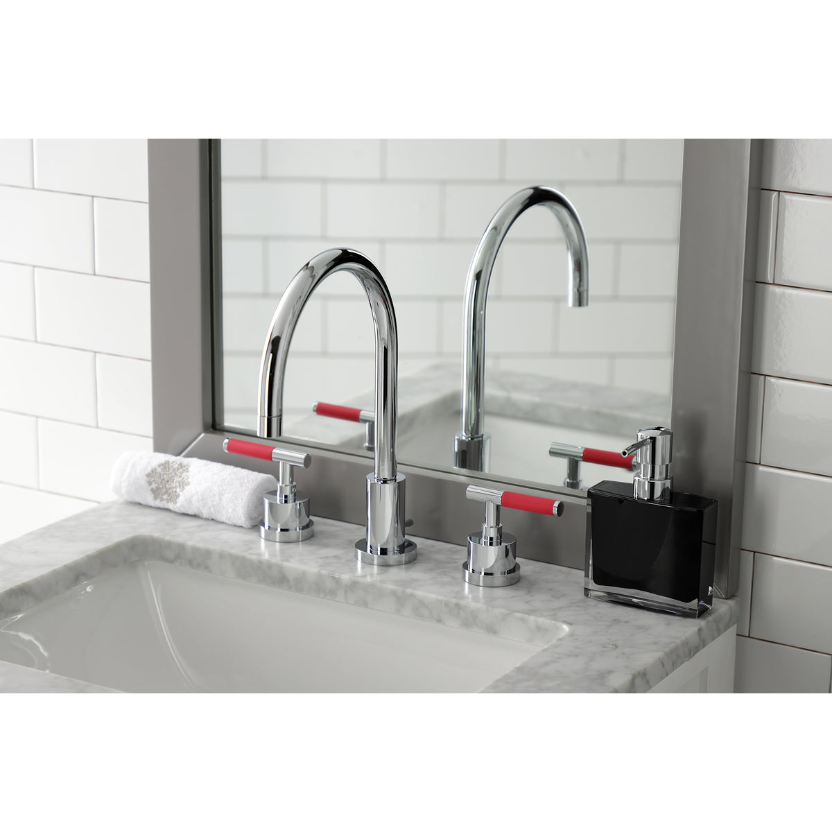 Kingston Brass KS8928CKL Kaiser Widespread Bathroom Faucet with Brass Pop-Up