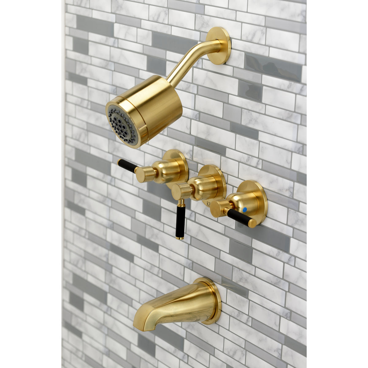 Kaiser Three-Handle Tub and Shower Faucet
