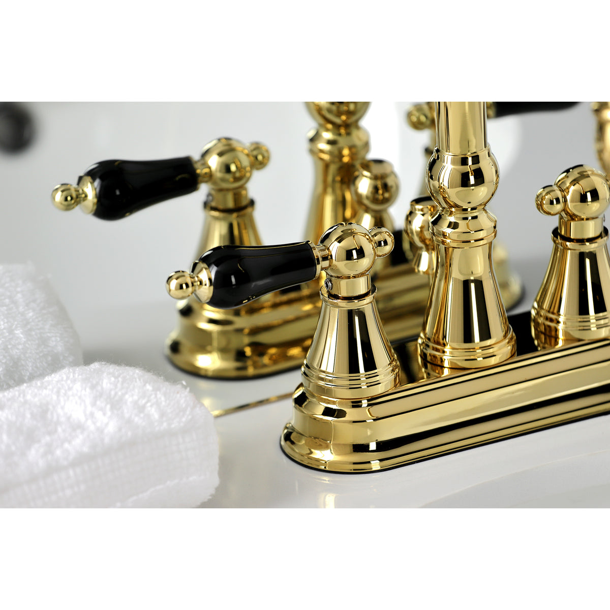Kingston Brass KS2612PKL Duchess 4 in. Centerset Bathroom Faucet with Brass Pop-Up