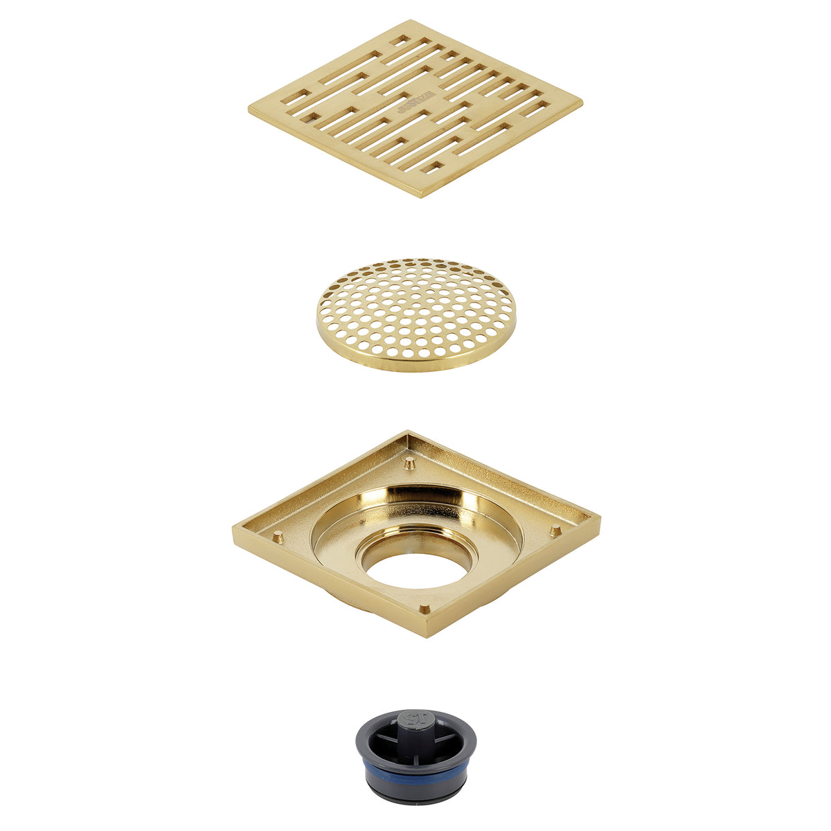 Kingston Brass Watercourse Transit 4&quot; Square Grid Shower Drain