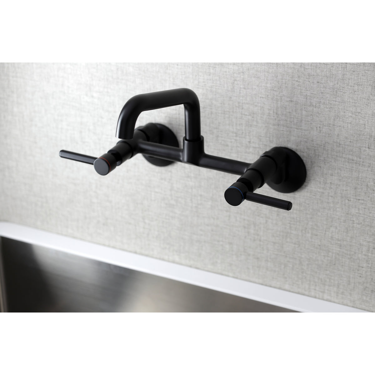 Kingston Brass KS823PN Concord Two-Handle Wall-Mount Kitchen Faucet
