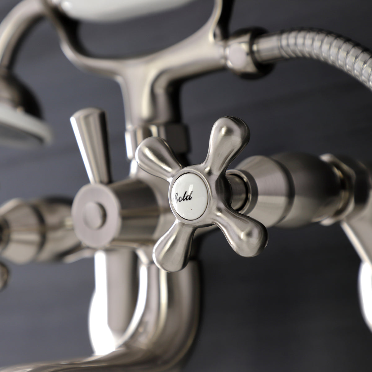 Kingston Wall Mount Tub Faucet with Hand Shower