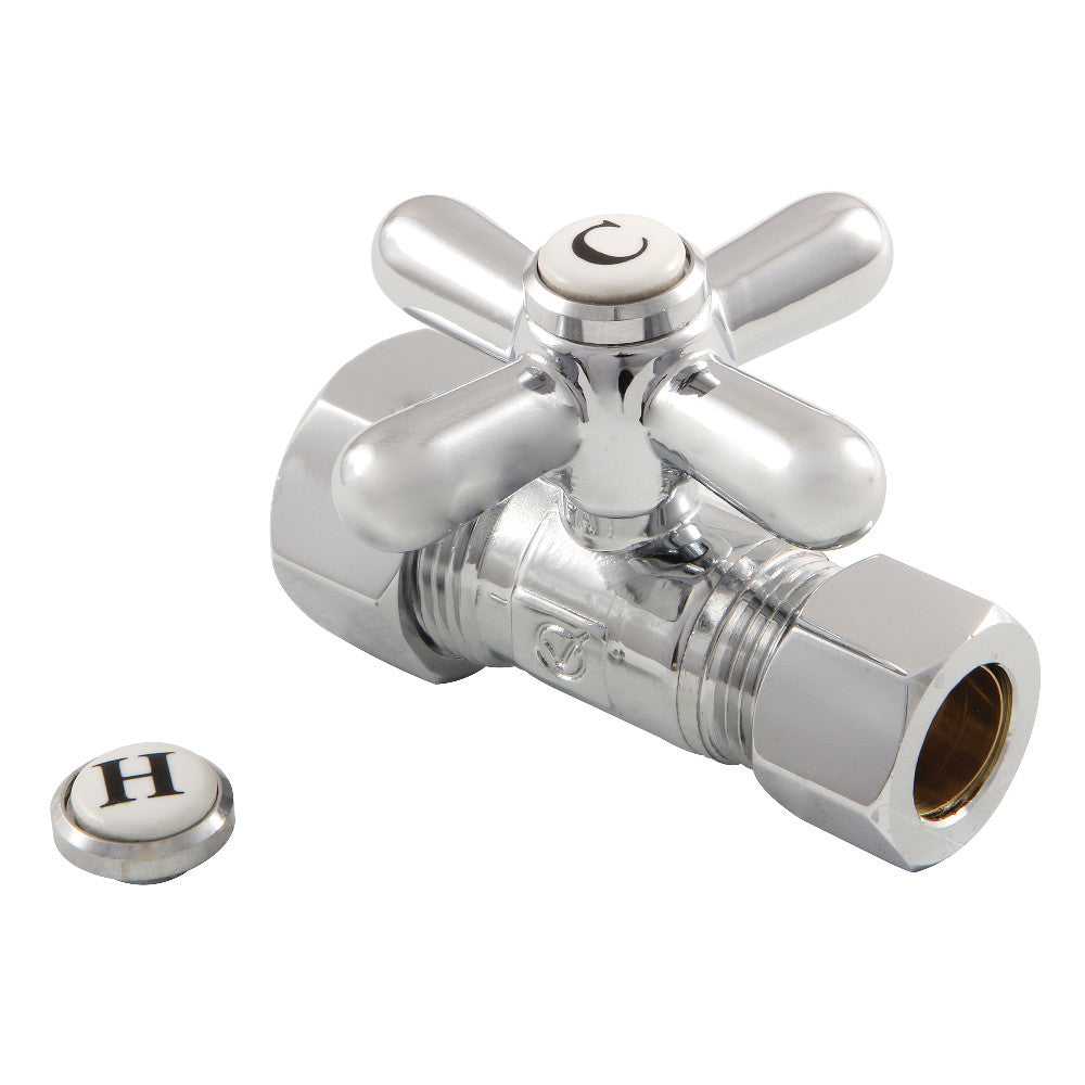 Kingston Brass 5/8&quot; OD Comp X 1/2&quot; OD Comp Straight Shut-Off Valve