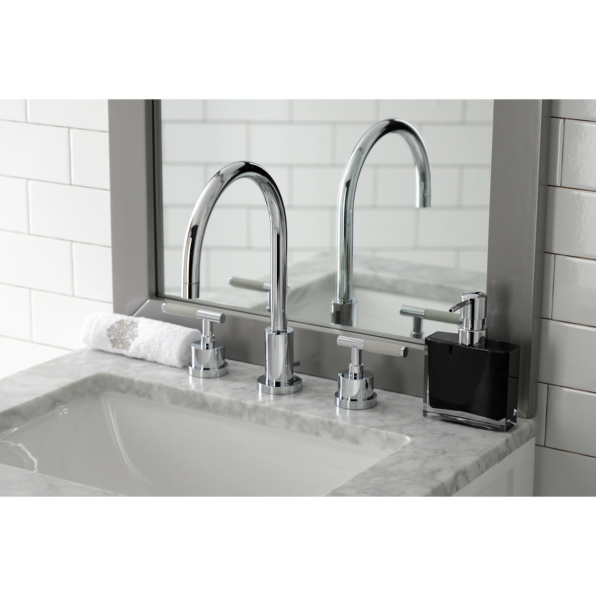 Kingston Brass KS8928CKL Kaiser Widespread Bathroom Faucet with Brass Pop-Up