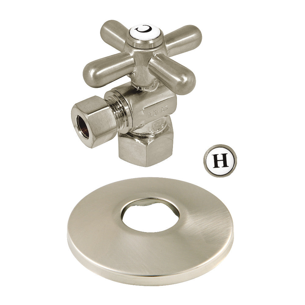 Kingston Brass 1/2-Inch FIP X 3/8-Inch OD Comp Quarter-Turn Angle Stop Valve with Flange