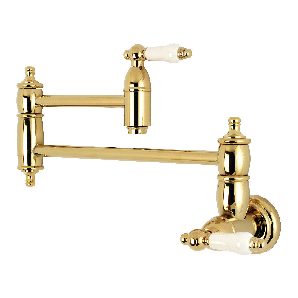 Kingston Brass KS3106PL Restoration Wall Mount Pot Filler Kitchen Faucet