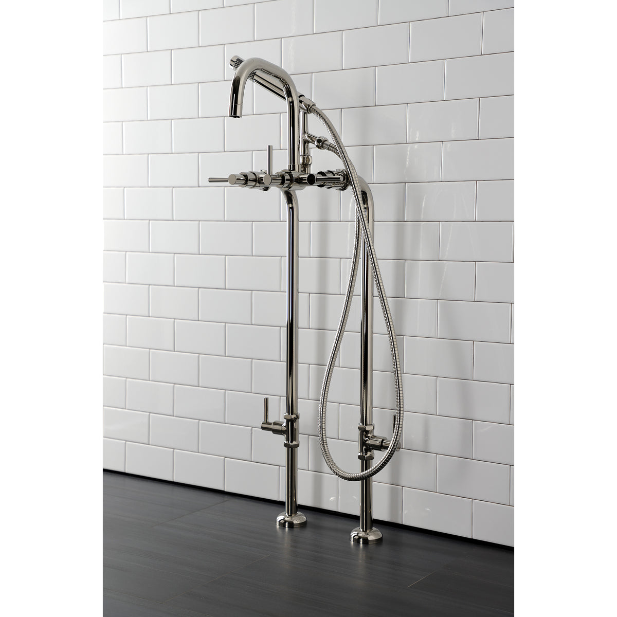 Aqua VintageL Concord Freestanding Tub Faucet with Supply Line, Stop Valve
