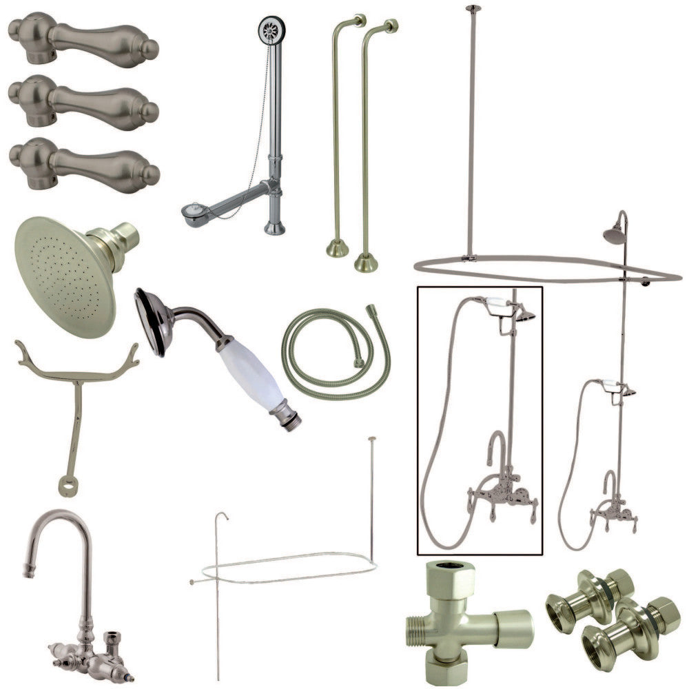 Vintage High-Arc Gooseneck Clawfoot Tub Faucet Package