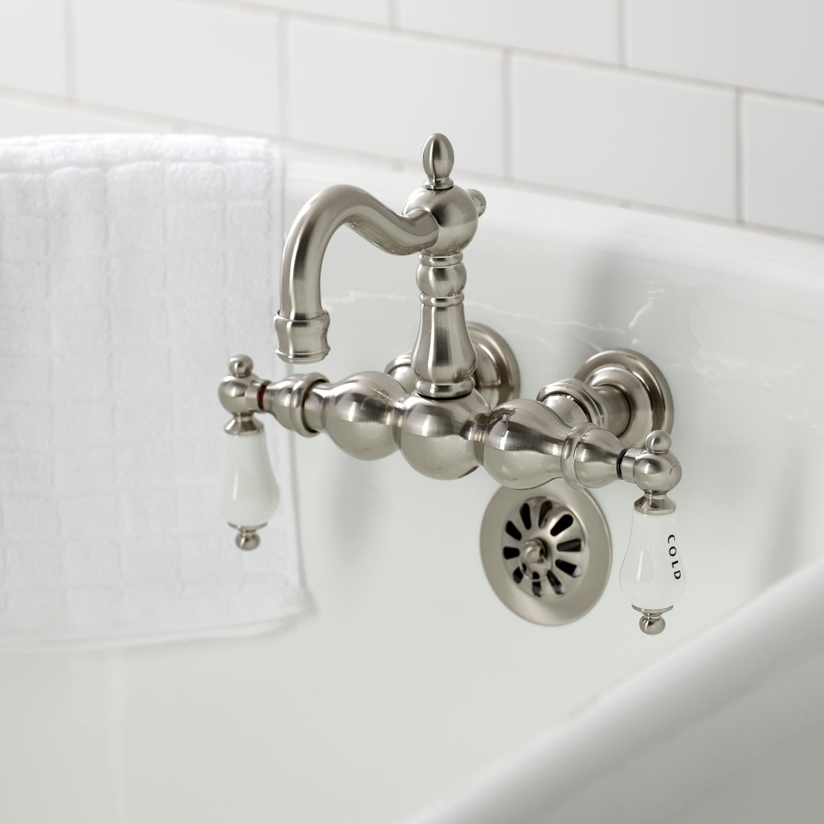 Heritage 3-3/8&quot; Tub Wall Mount Clawfoot Tub Faucet