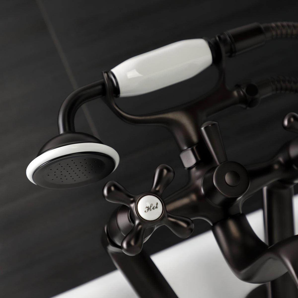 Kingston Wall Mount Clawfoot Tub Faucet with Hand Shower