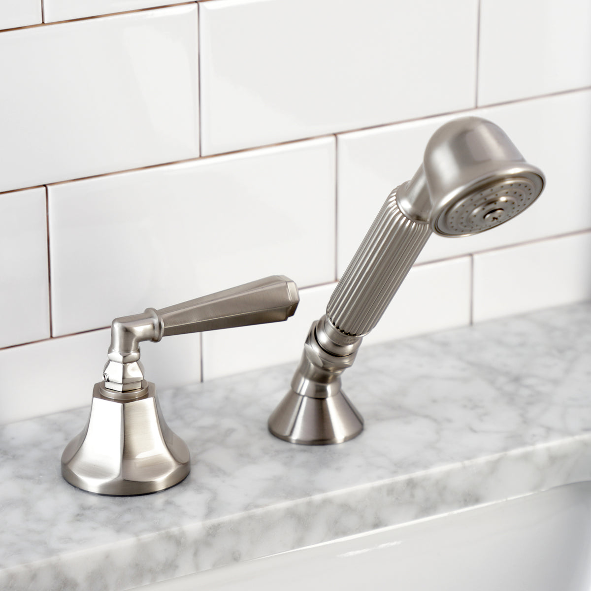 Kingston Brass Deck Mount Hand Shower with Diverter for Roman Tub Faucet