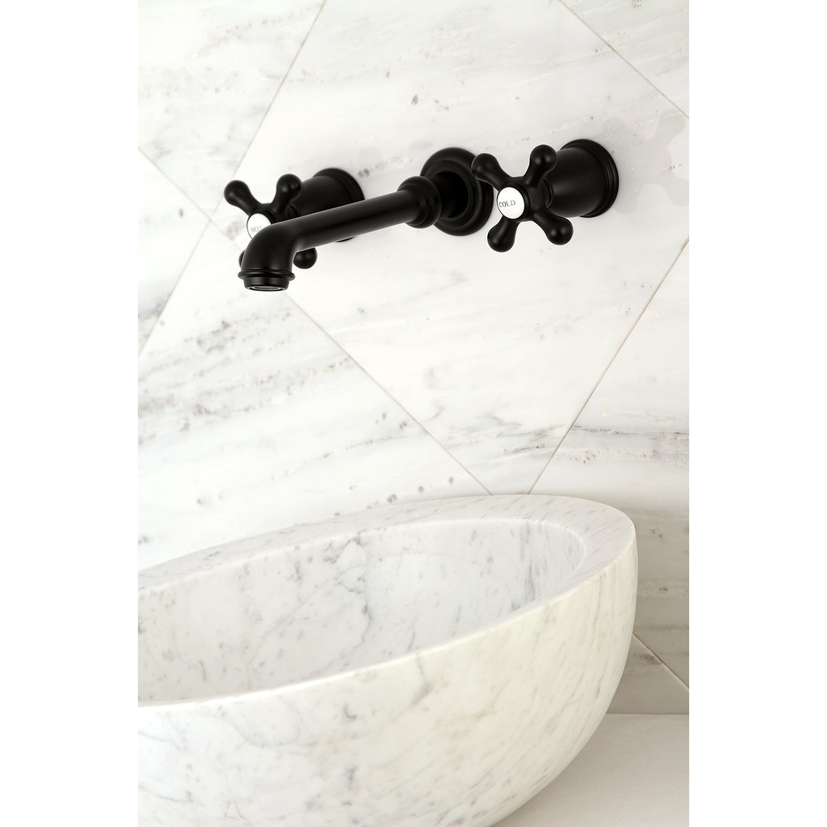 Kingston Brass KS7125AX English Country Two-Handle Wall Mount Bathroom Faucet