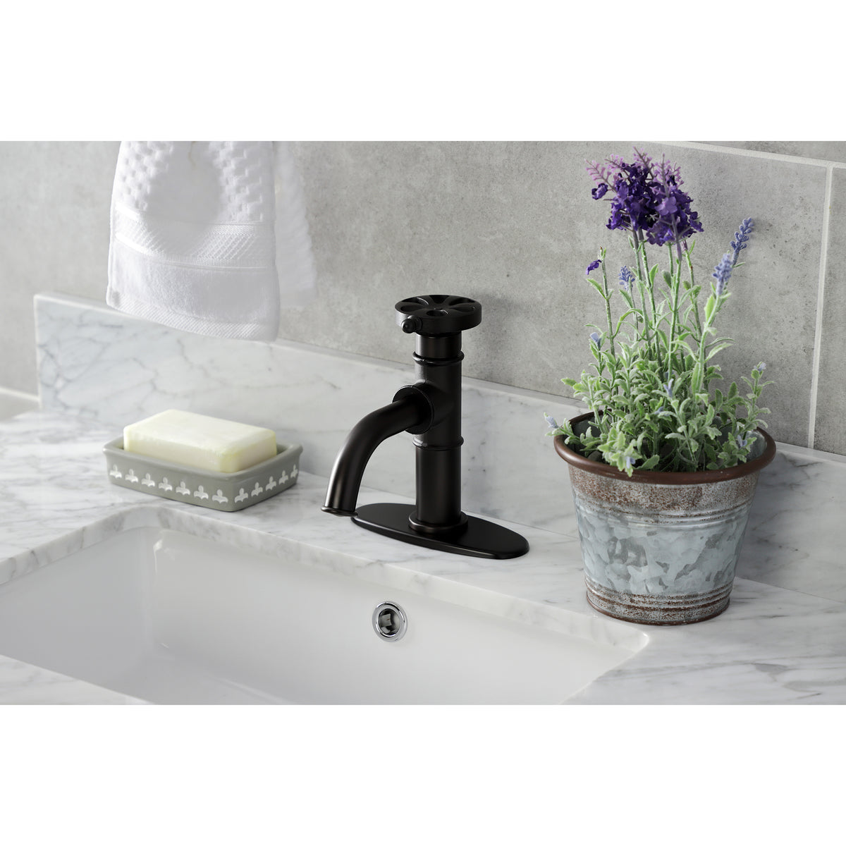 Kingston Brass KSD2824RX Belknap Single-Handle Bathroom Faucet with Push Pop-Up