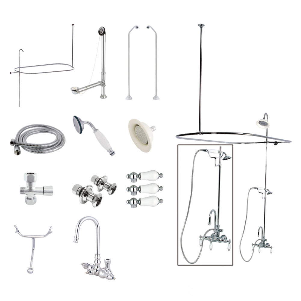 Vintage High-Arc Gooseneck Clawfoot Tub Faucet Package