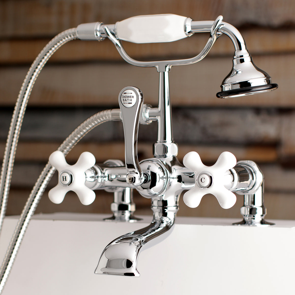 Aqua Vintage 7-Inch Tub Faucet with Hand Shower