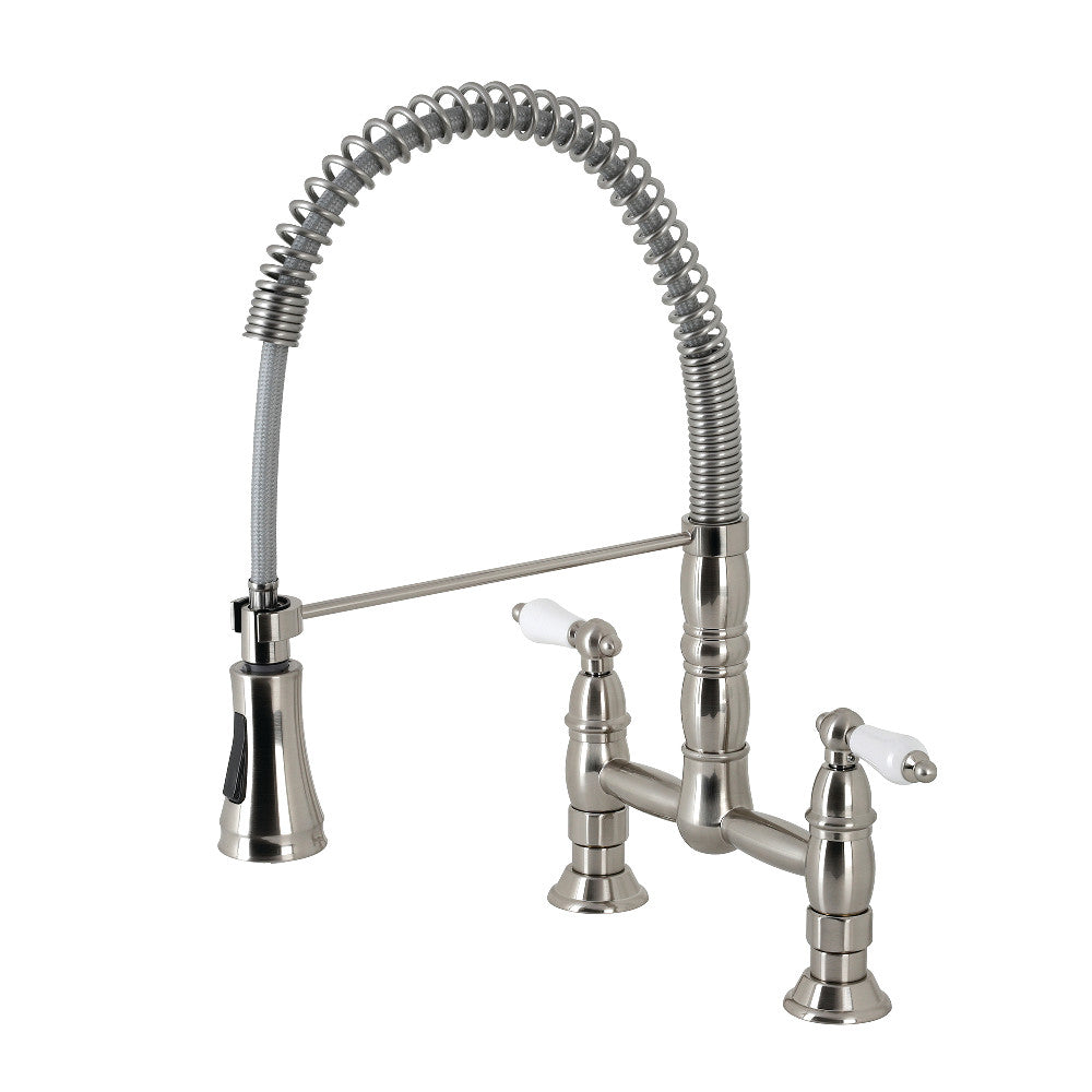 Gourmetier GS1273PL Heritage Two-Handle Deck-Mount Pull-Down Sprayer Kitchen Faucet
