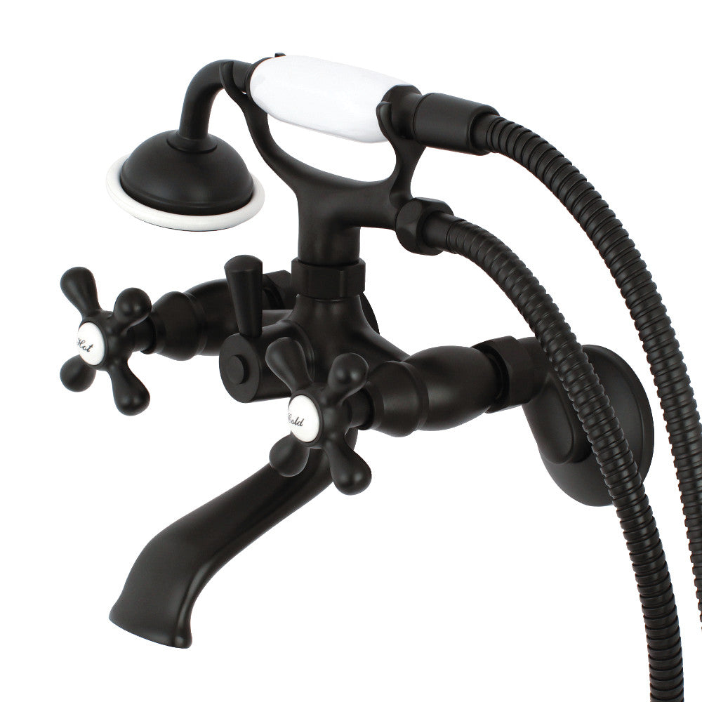 Kingston Tub Wall Mount Clawfoot Tub Faucet with Hand Shower
