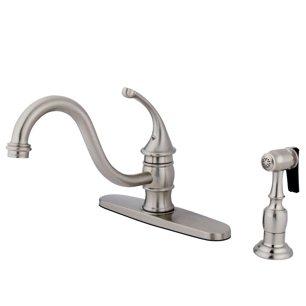 Kingston Brass KB3571GLBS Georgian 8&quot; Centerset Kitchen Faucet with Brass Sprayer