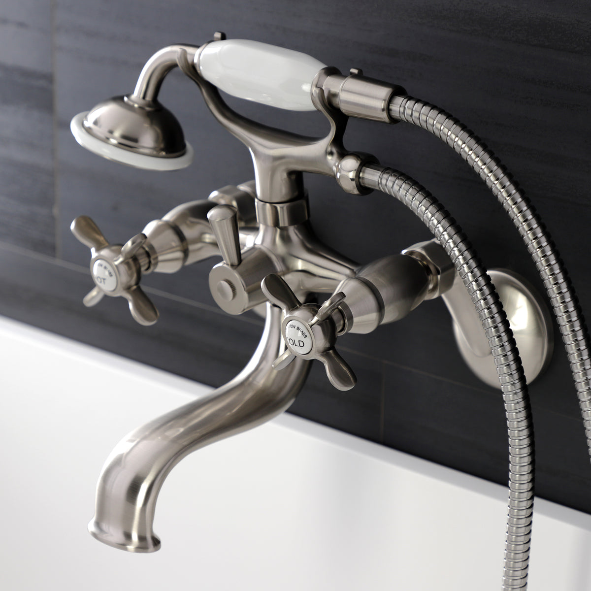 Essex Wall Mount Clawfoot Tub Faucet with Hand Shower