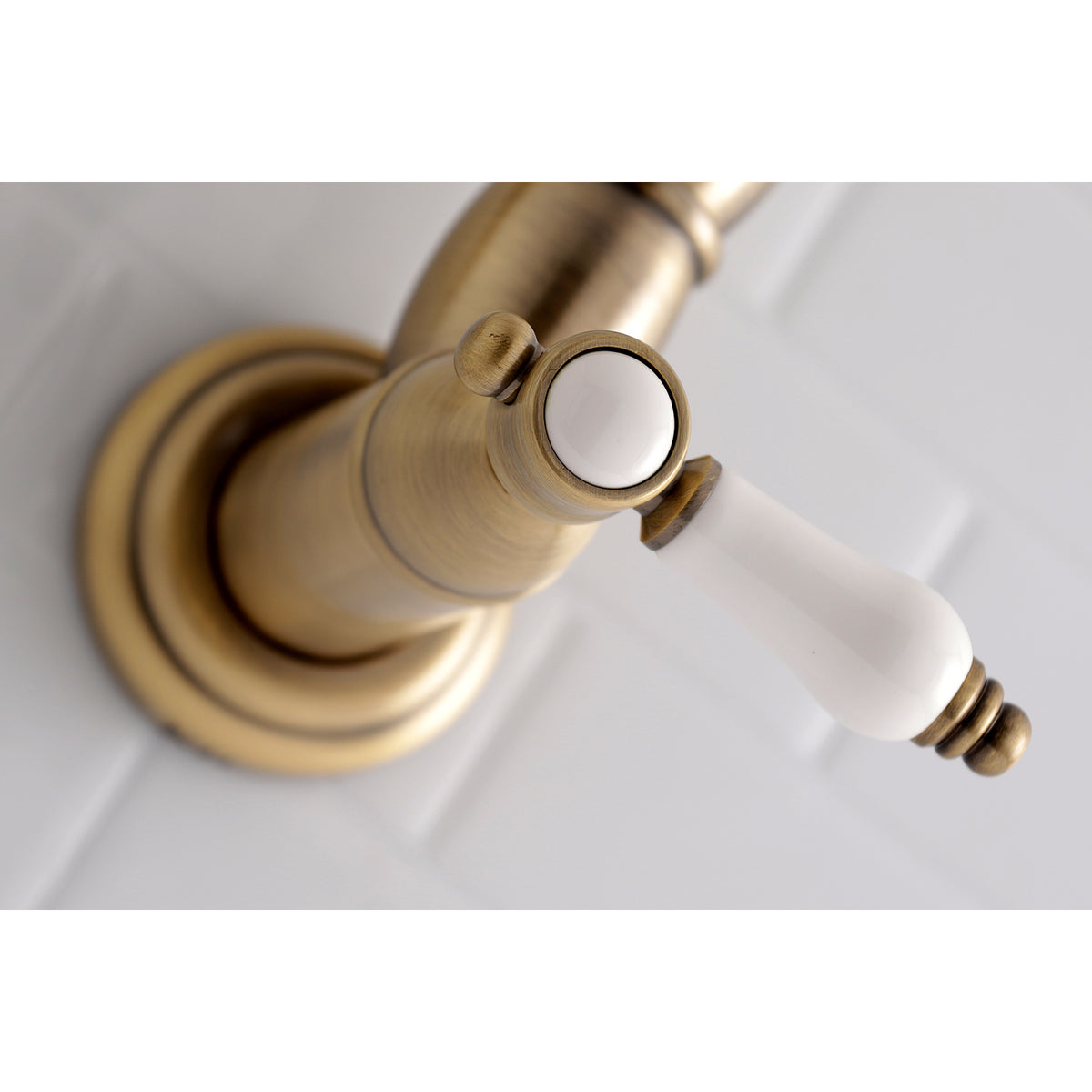 Kingston Brass KS3106BPL Bel-Air Wall Mount Pot Filler Kitchen Faucet