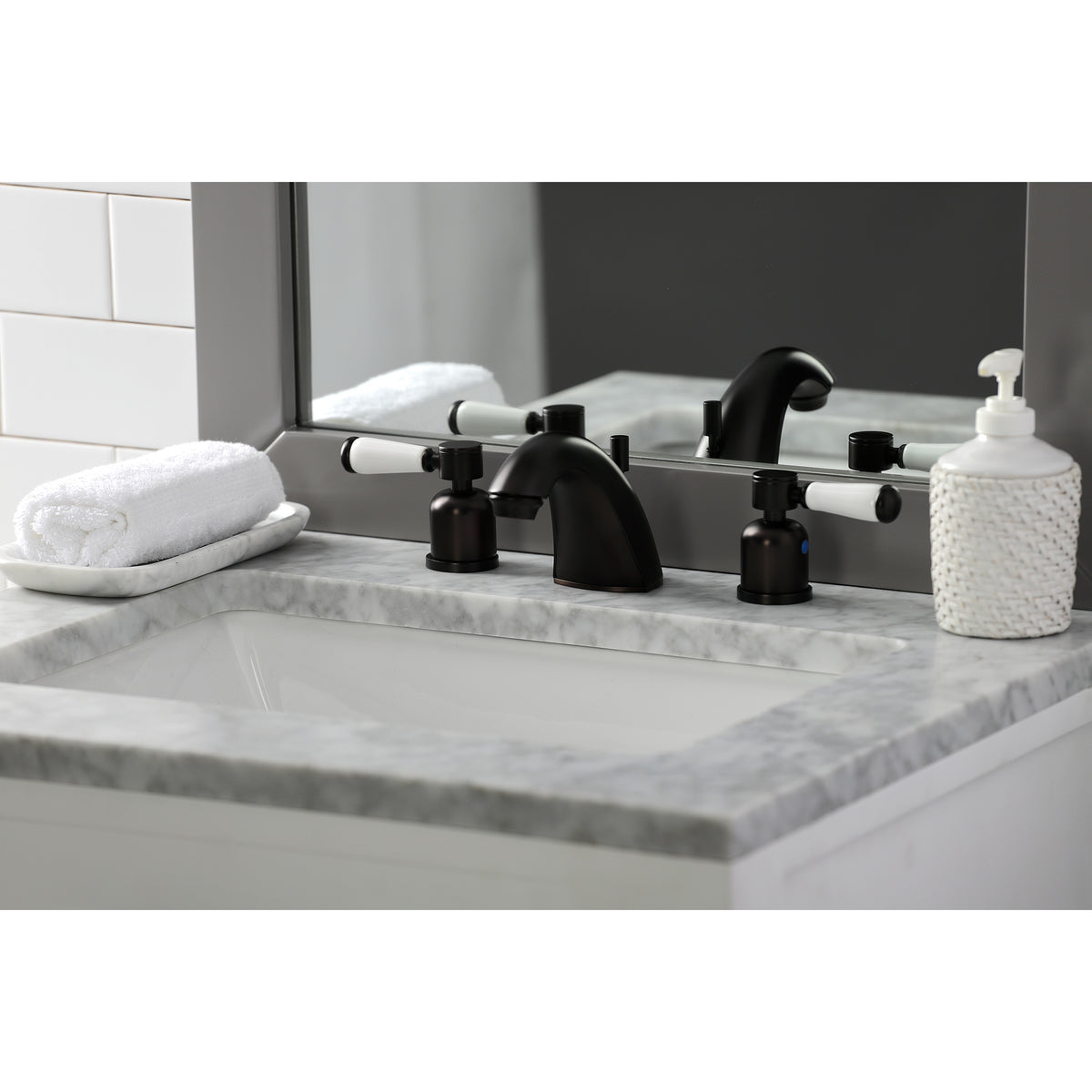 Kingston Brass FB8951DPL Mini-Widespread Bathroom Faucet