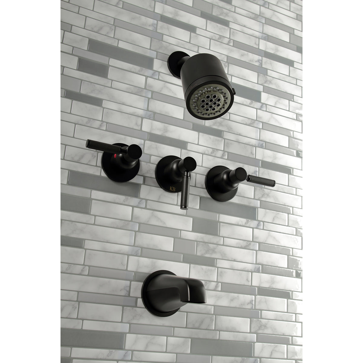 Kaiser Three-Handle Tub and Shower Faucet