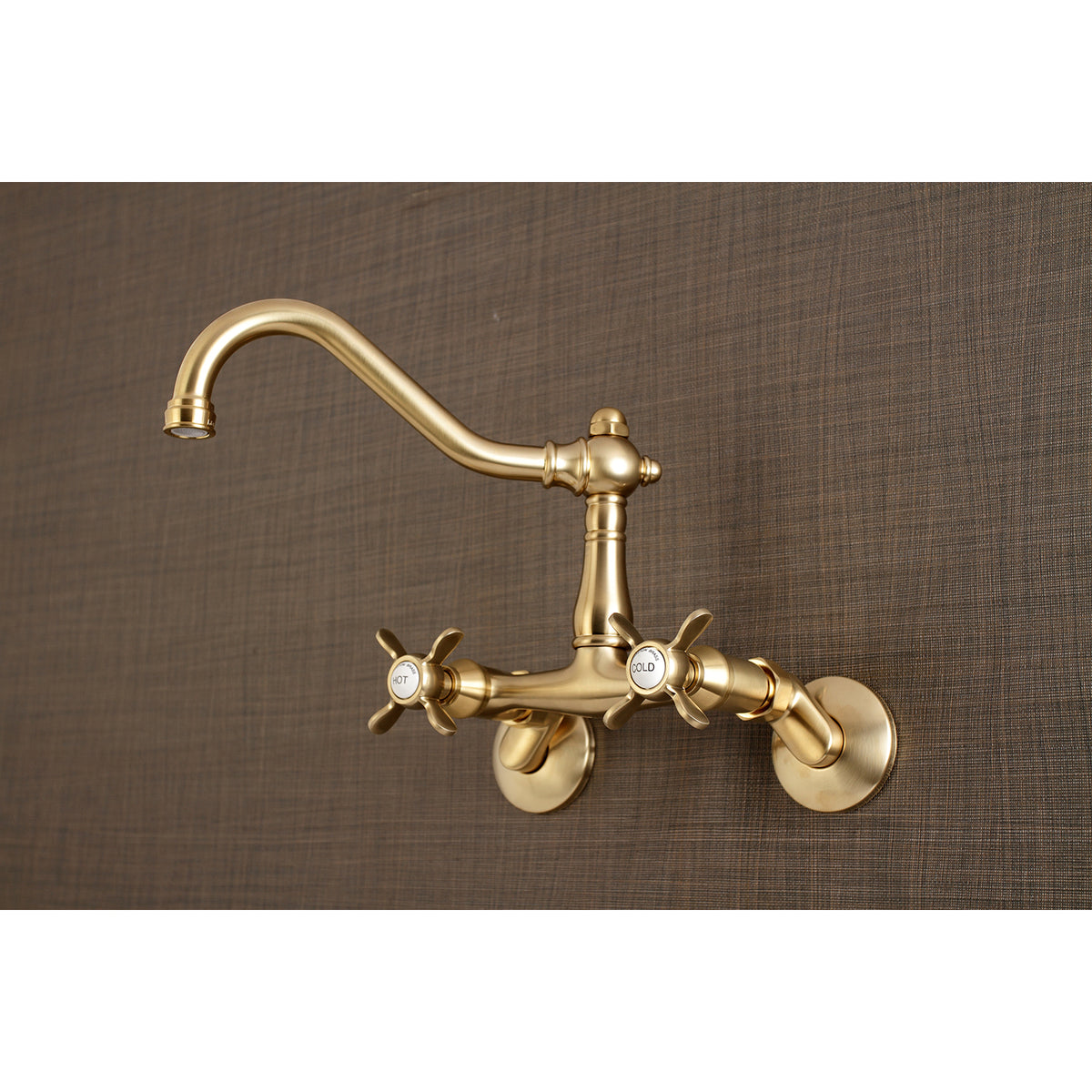 Kingston Brass KS3228BEX 6-Inch Adjustable Center Wall Mount Kitchen Faucet