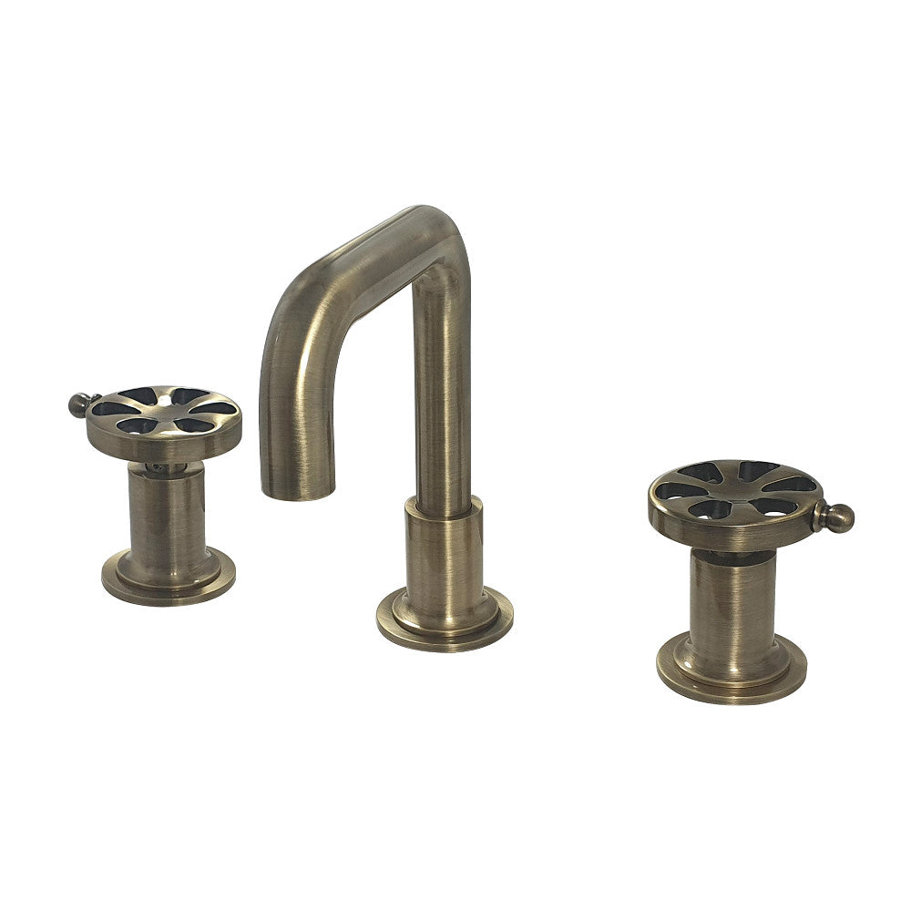 Kingston Brass KS142RXMB Belknap Widespread Bathroom Faucet with Push Pop-Up