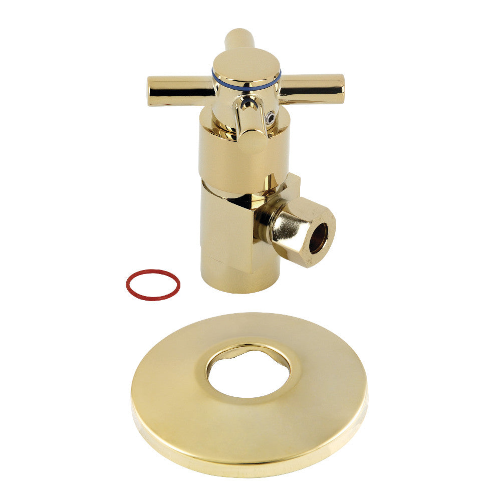 Kingston Brass 1/2&quot;IPS x 3/8&quot;O.D. Anti-Seize Deluxe Quarter-Turn Ceramic Hardisc Cartridge Angle Stop with Flange