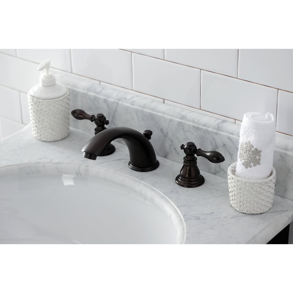Kingston Brass KB962ACL American Classic Widespread Bathroom Faucet with Retail Pop-Up