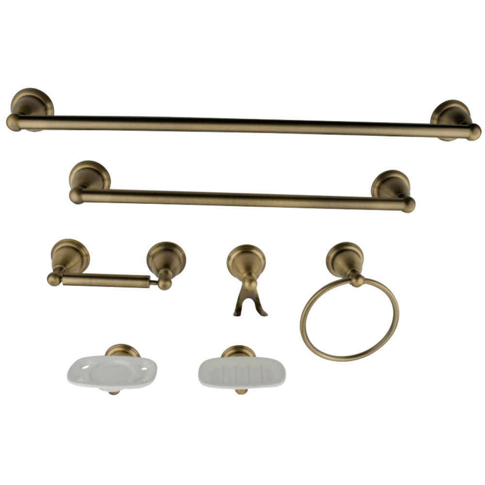 Kingston Brass Victorian 7-Piece Towel Bar Bathroom Hardware Set
