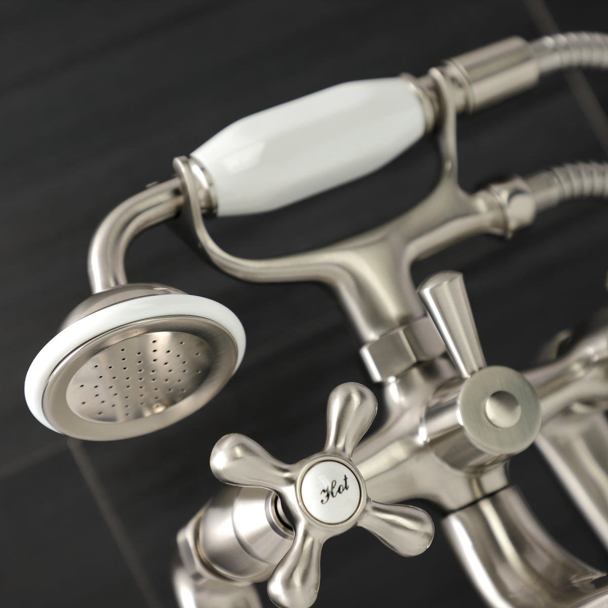 Kingston Deck Mount Clawfoot Tub Faucet with Hand Shower