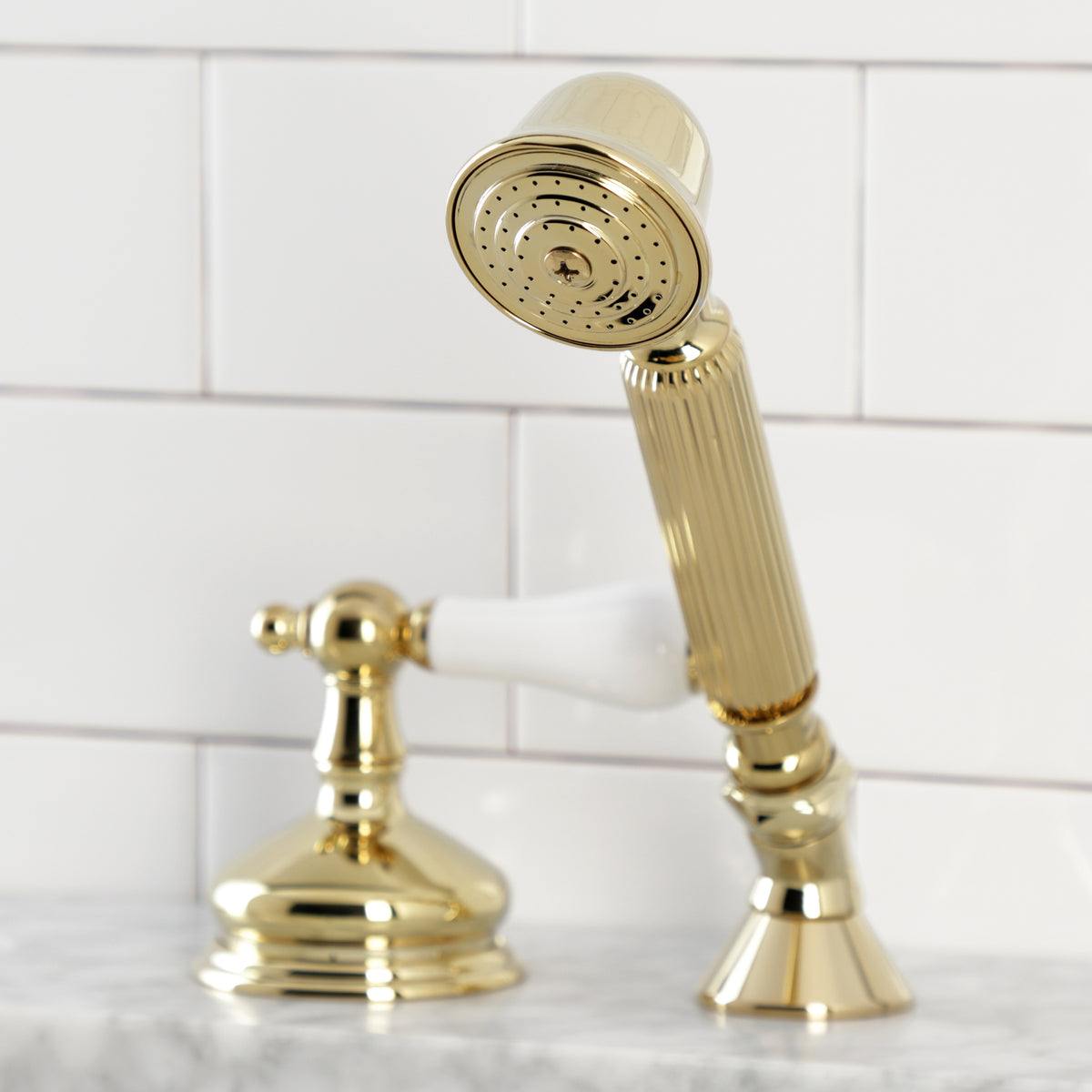 Kingston Brass Deck Mount Hand Shower with Diverter for Roman Tub Faucet