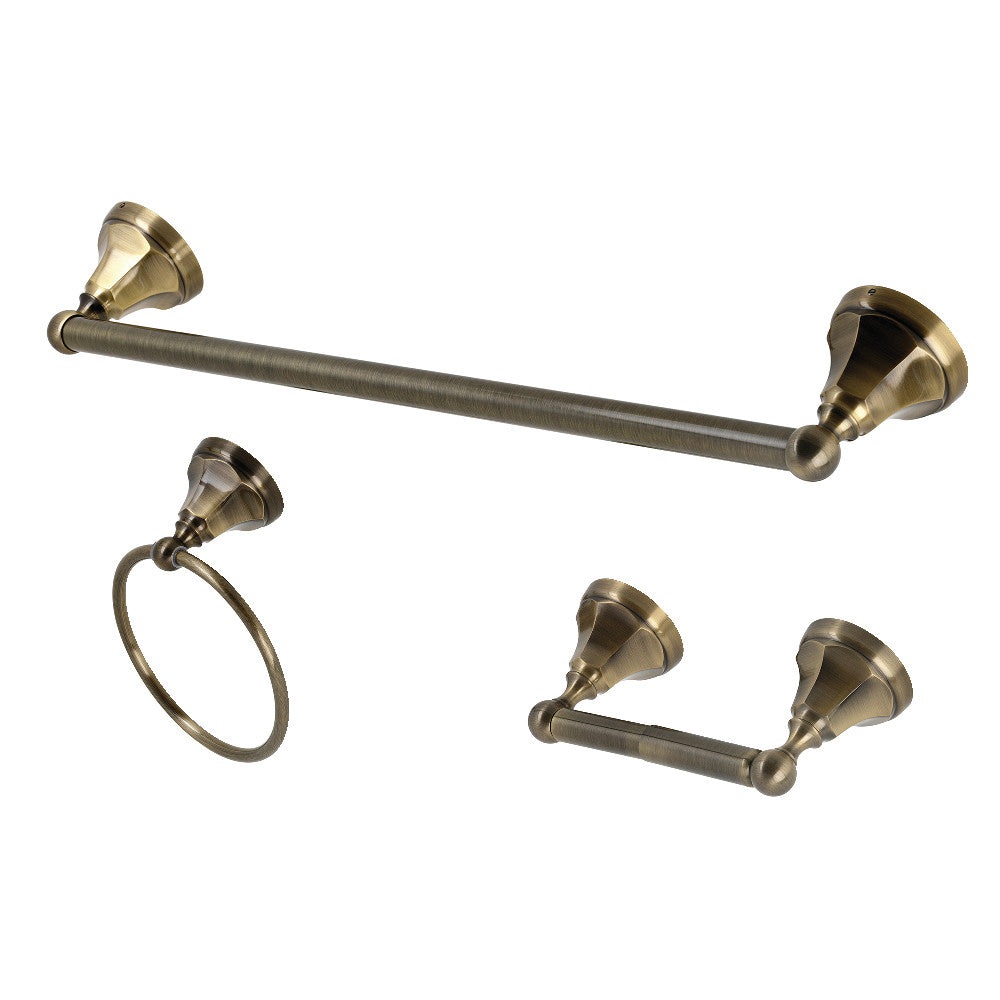 Kingston Brass Metropolitan 3-Piece Towel Bar Accessory Set