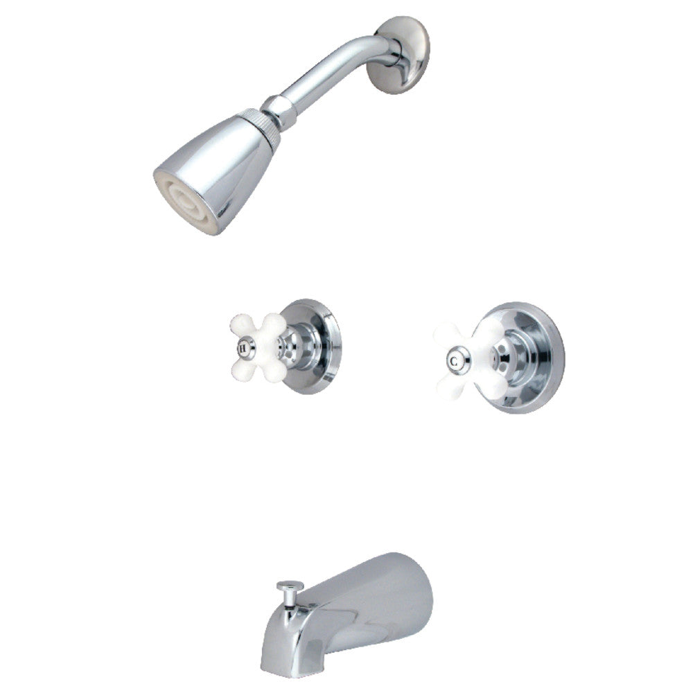 Magellan Tub &amp; Shower Faucet with Porcelain Handles