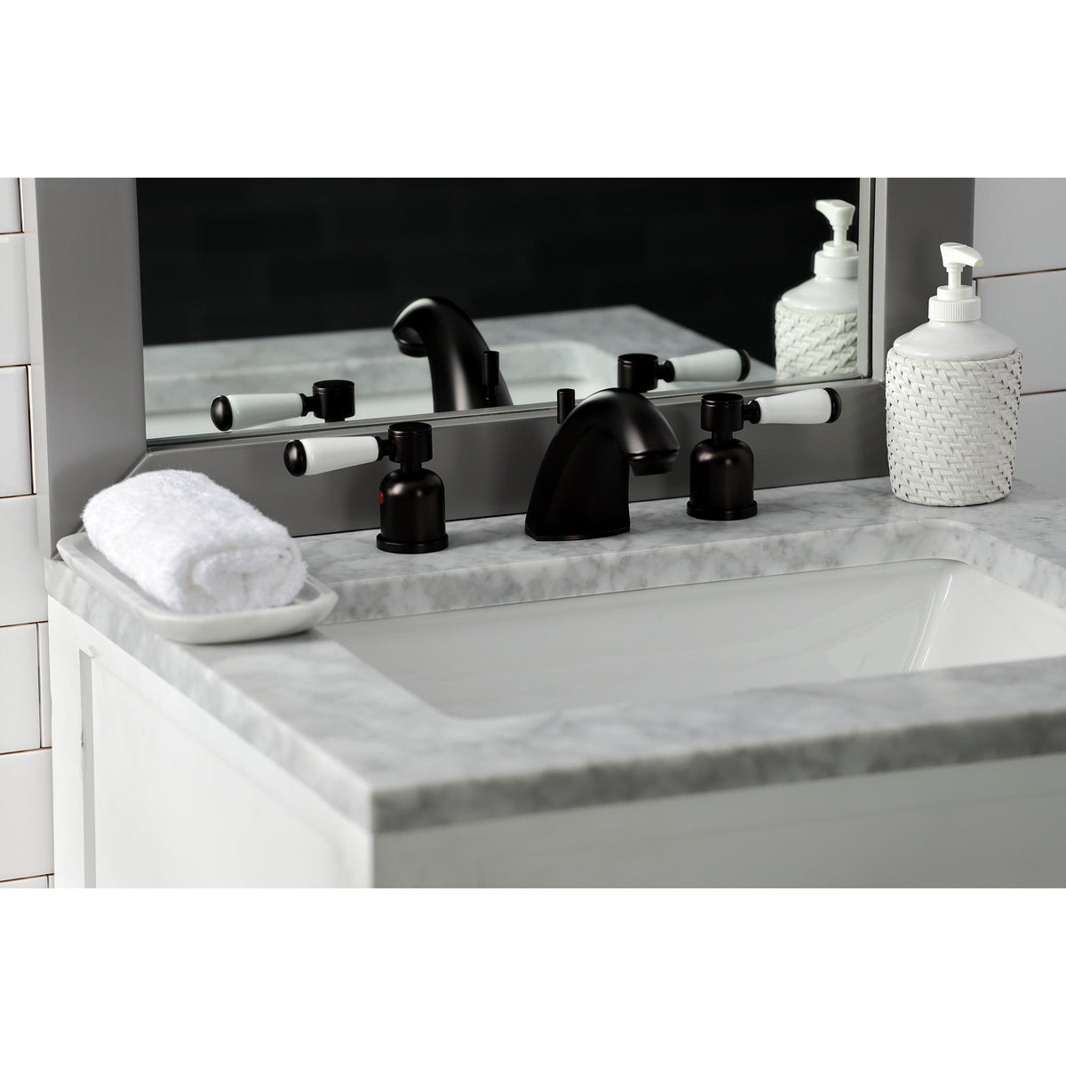 Kingston Brass FB8951DPL Mini-Widespread Bathroom Faucet