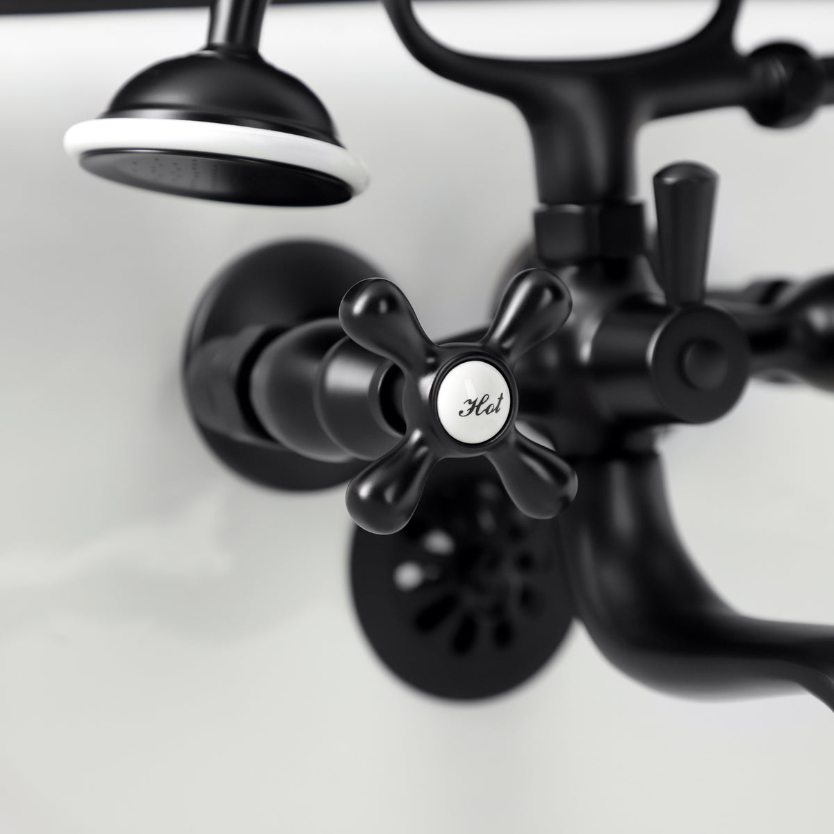 Kingston Wall Mount Clawfoot Tub Faucet with Hand Shower