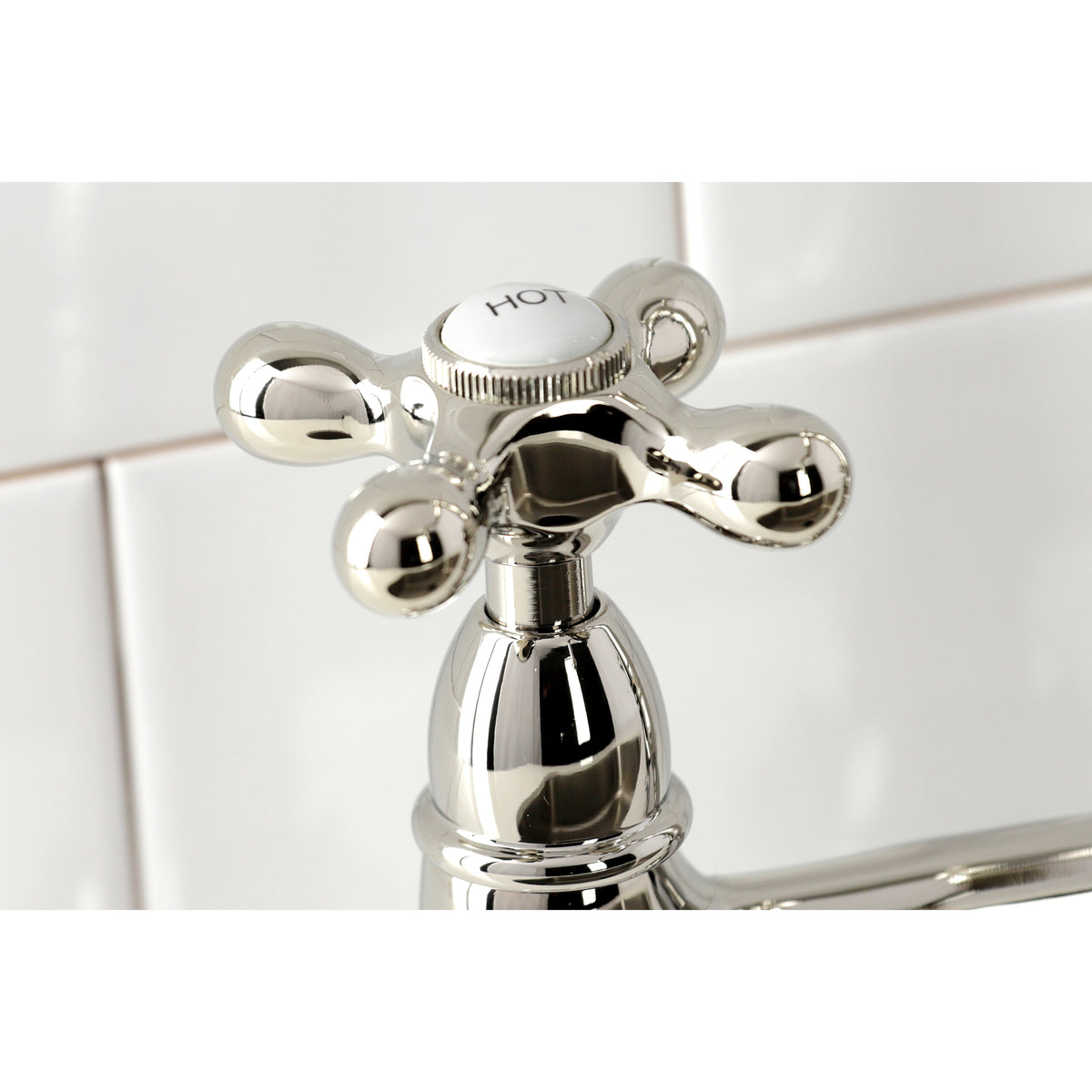 Kingston Brass KS1270AXBS Heritage Bridge Kitchen Faucet with Brass Sprayer