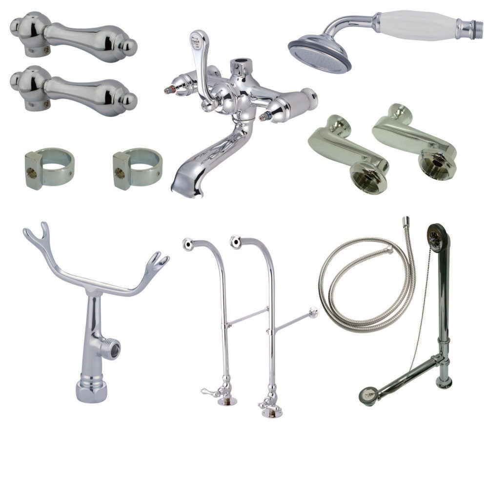 Vintage Freestanding Clawfoot Tub Faucet Package with Supply Line