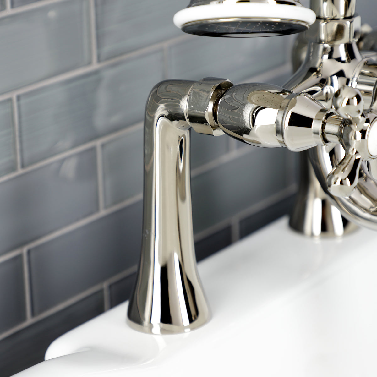 Kingston Deck Mount Clawfoot Tub Faucet with Hand Shower