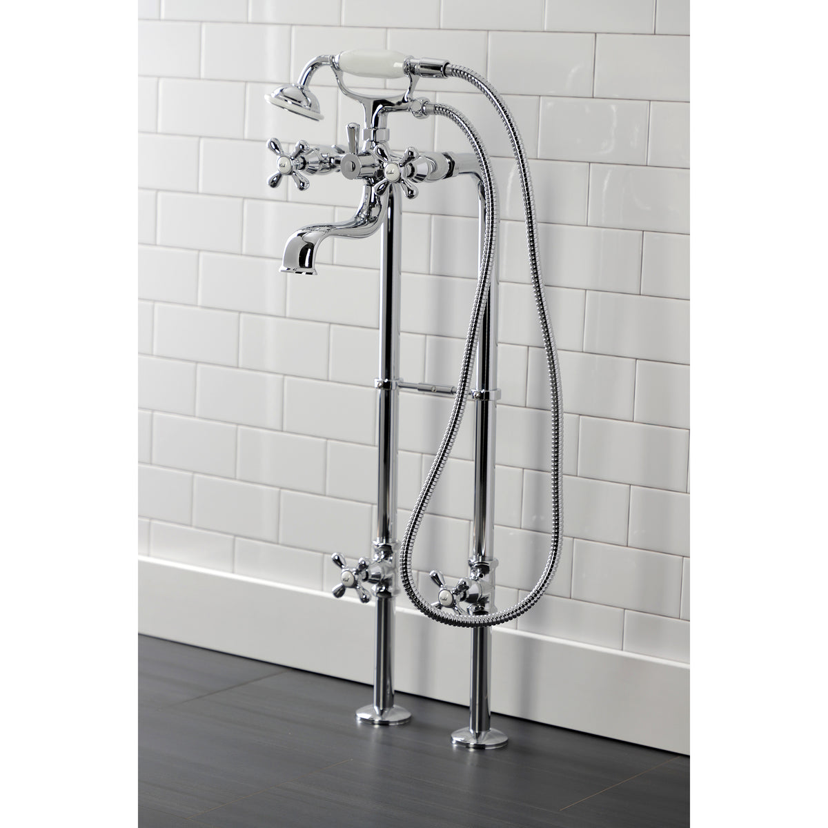 Kingston Freestanding Clawfoot Tub Faucet Package with Supply Line