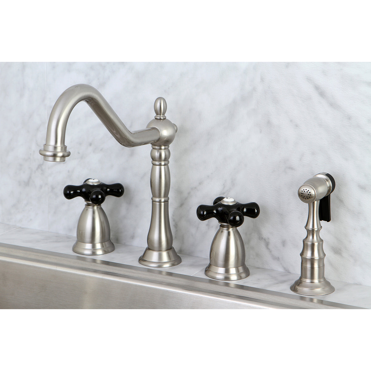 Kingston Brass KS1798PKXBS Widespread Kitchen Faucet