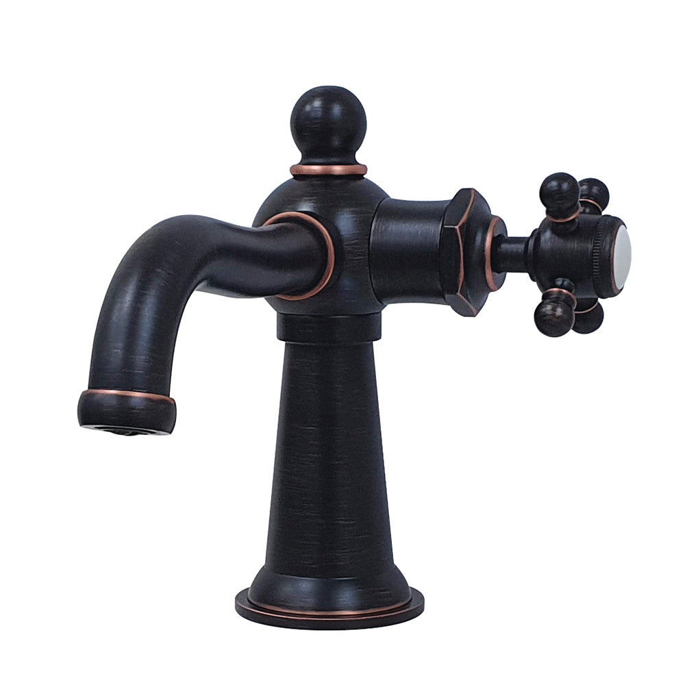 Kingston Brass KS154BXBN Nautical Single-Handle Bathroom Faucet with Push Pop-Up
