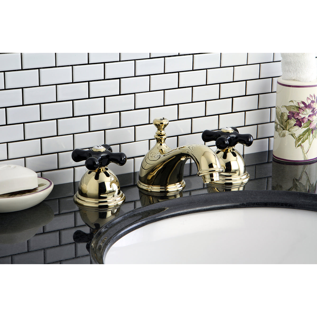 Kingston Brass KS3961PKX Duchess Widespread Bathroom Faucet with Brass Pop-Up