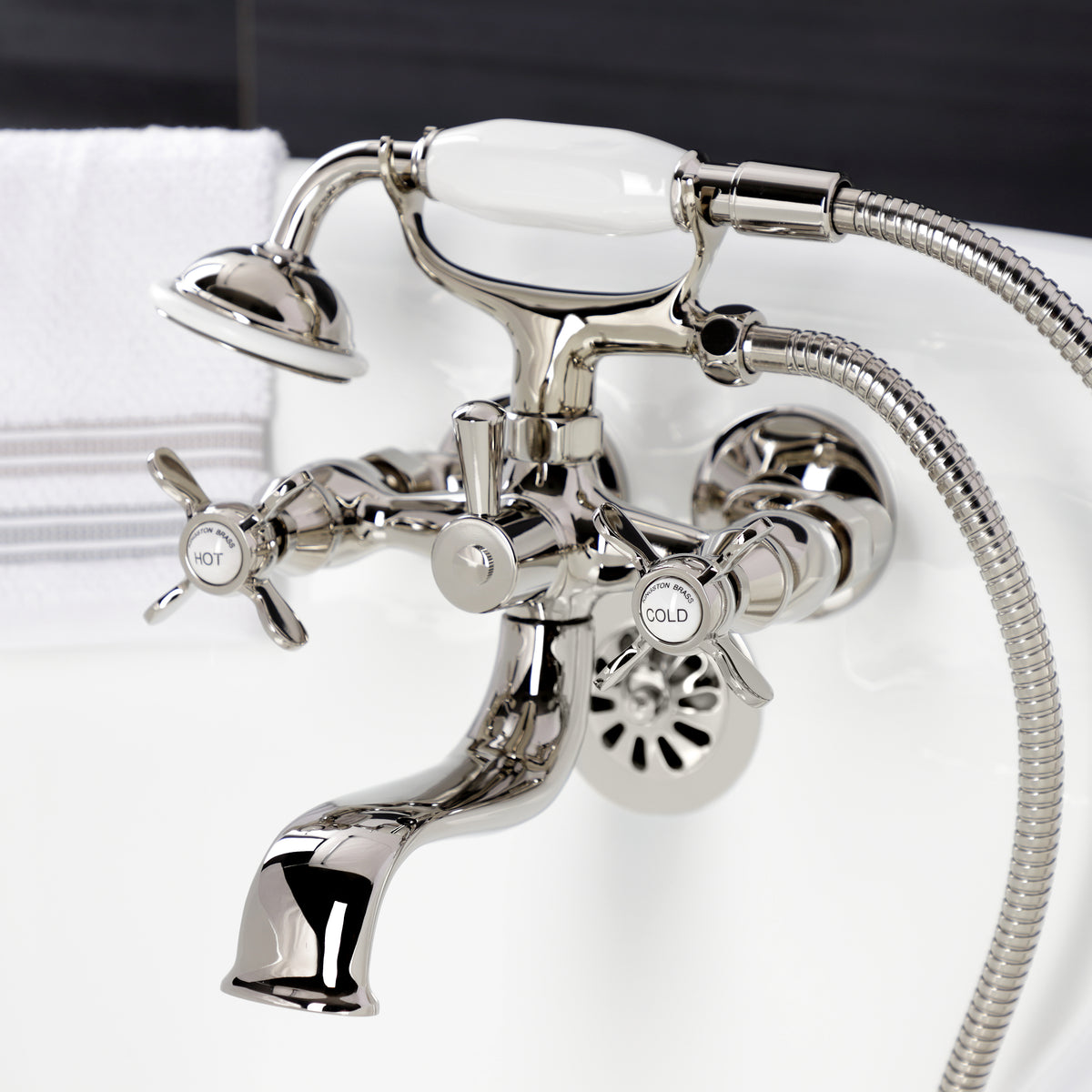 Essex Wall Mount Clawfoot Tub Faucet with Hand Shower