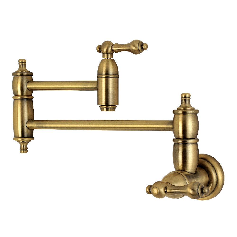Kingston Brass KS3101AL Restoration Wall Mount Pot Filler Kitchen Faucet