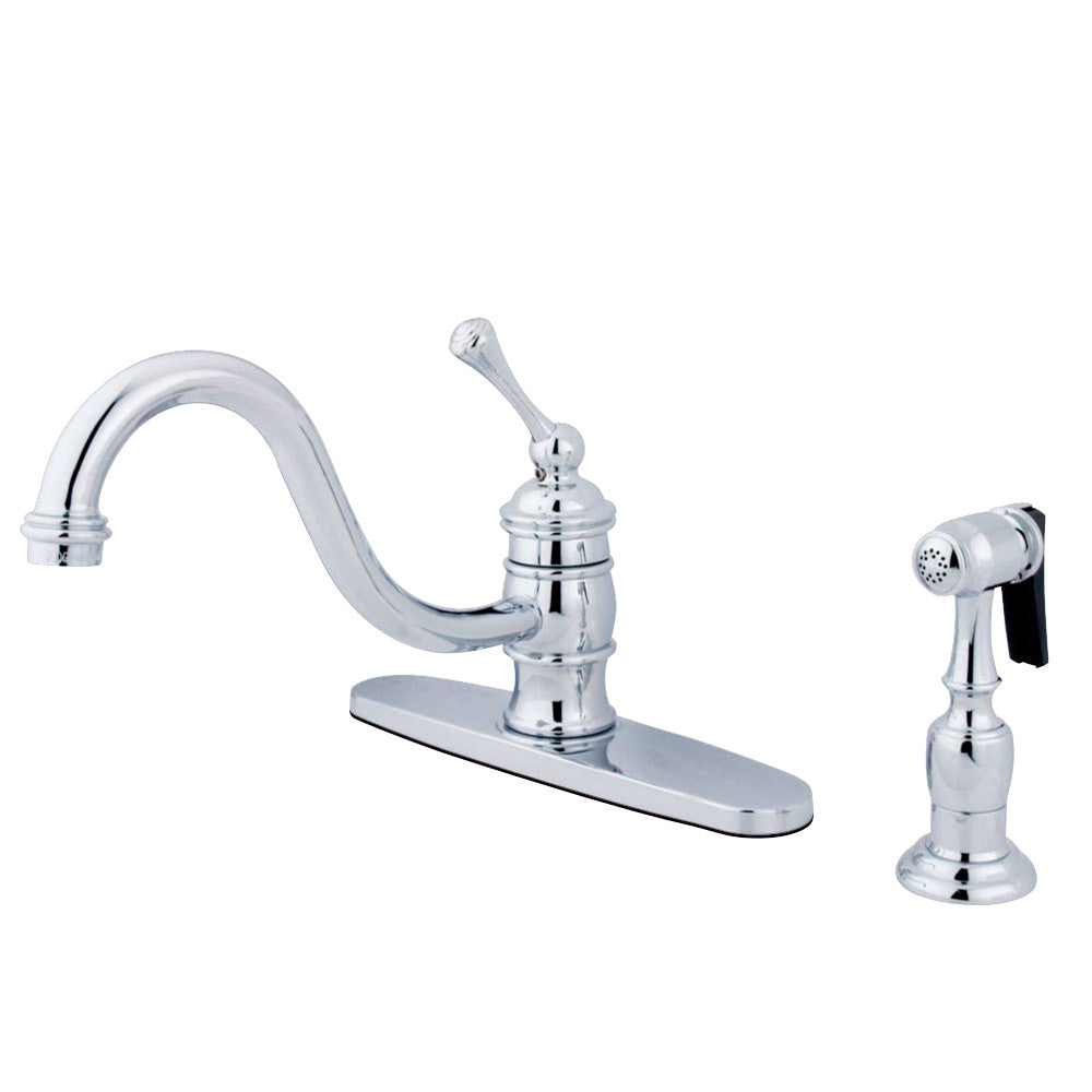 Kingston Brass KB3572BLBS Vintage 8&quot; Kitchen Faucet With Brass Sprayer