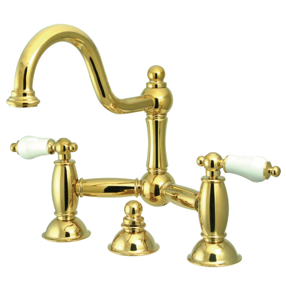 Kingston Brass KS3911PL Restoration Bathroom Bridge Faucet