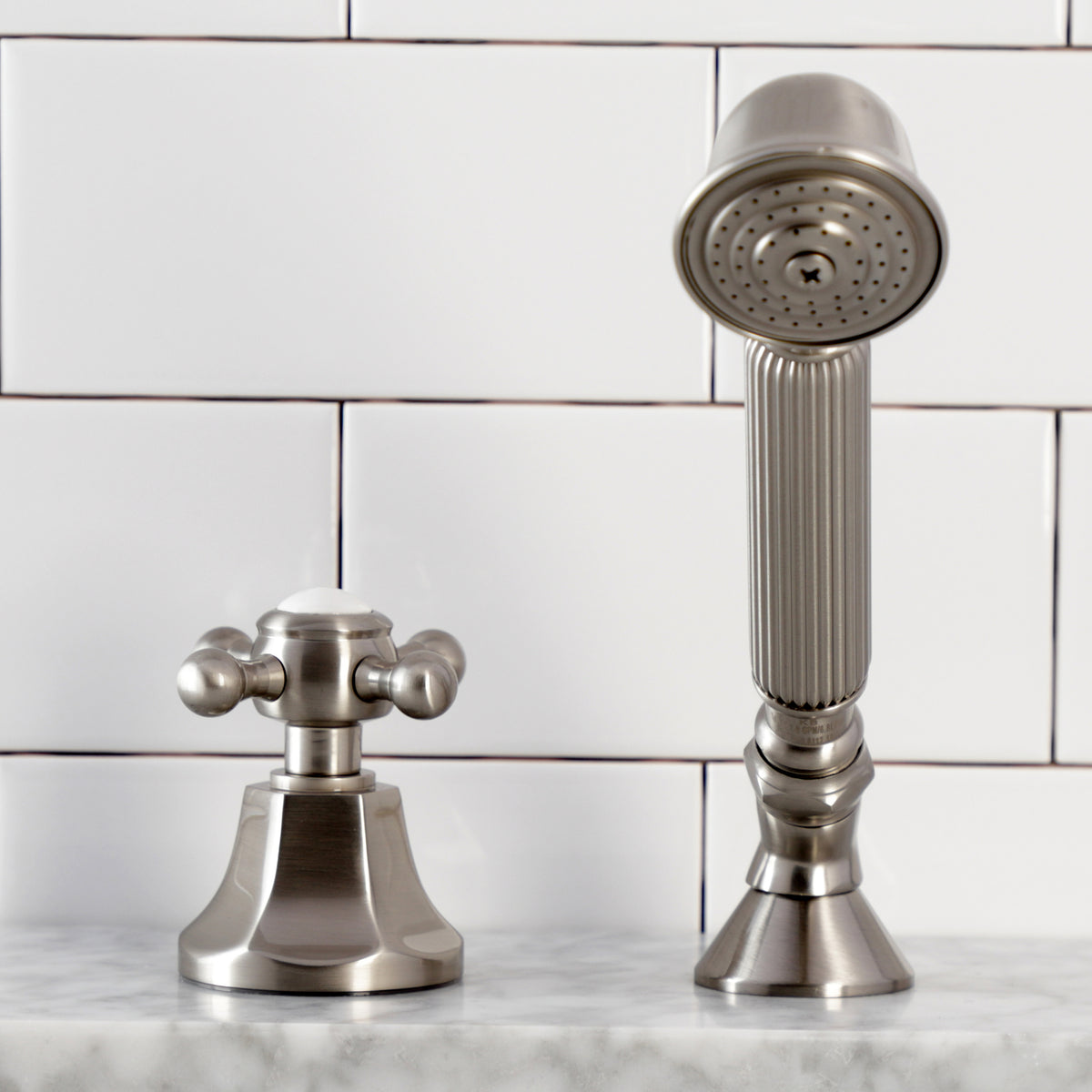 Kingston Brass Deck Mount Hand Shower with Diverter for Roman Tub Faucet