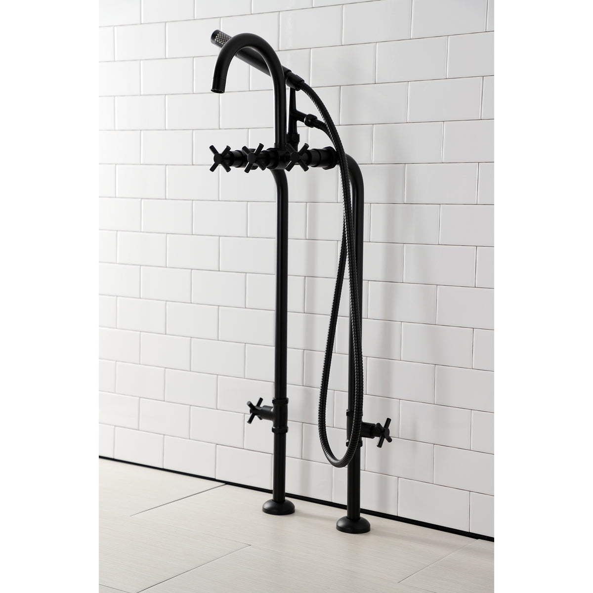 Aqua Vintage Concord Freestanding Tub Faucet with Supply Line, Stop Valve